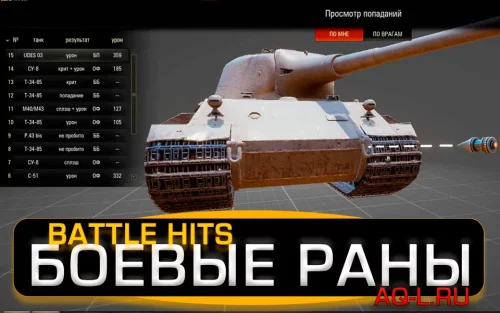 Подробнее о "Мод Боевые раны (Battle Hits) - показ полученных и нанесенных попаданий в бою"